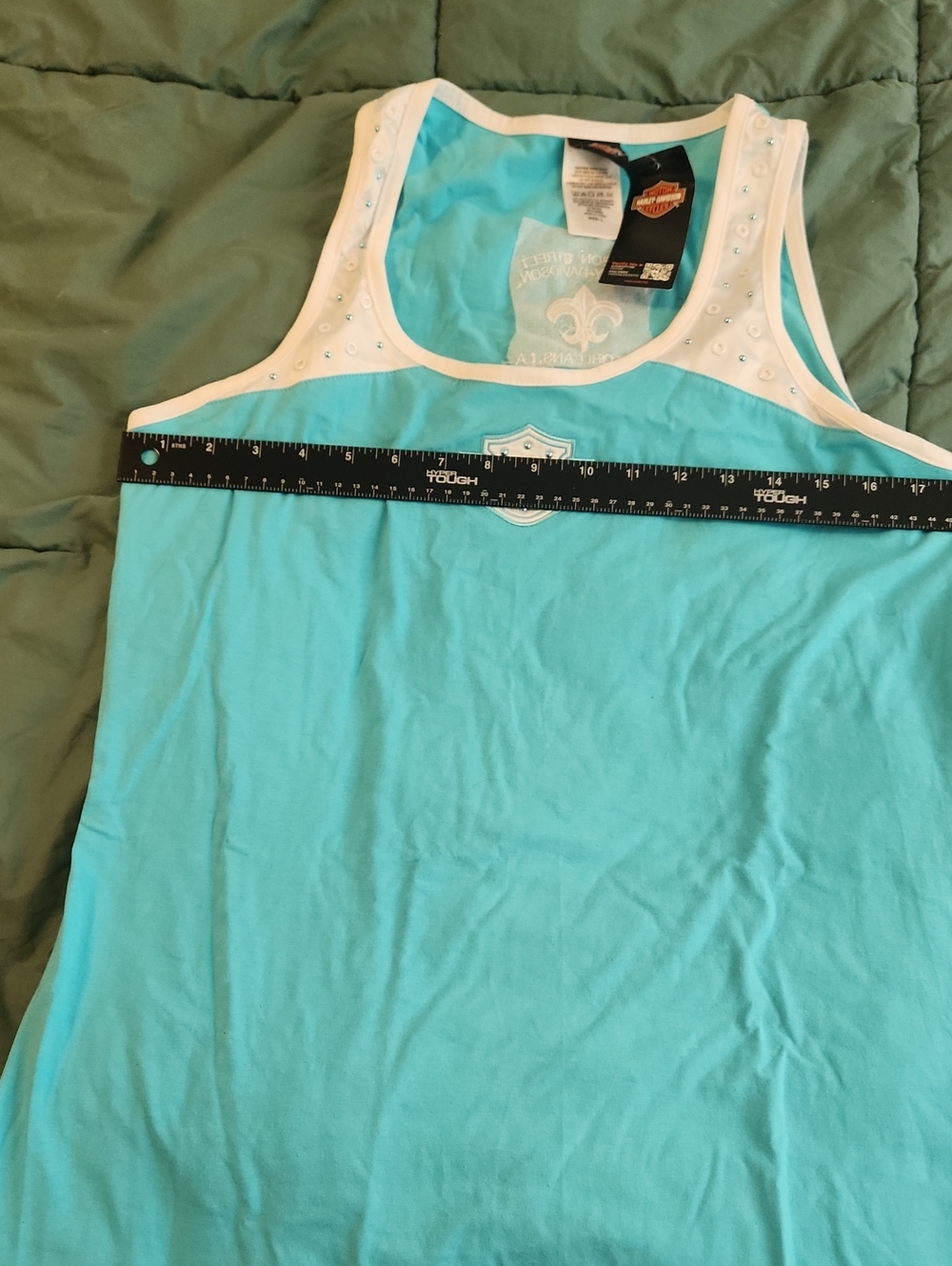 Harley-Davidson Women's Turquoise Tank with White Trim